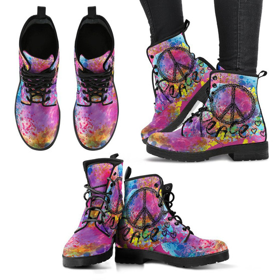 Colorful Peace Handcrafted Boots