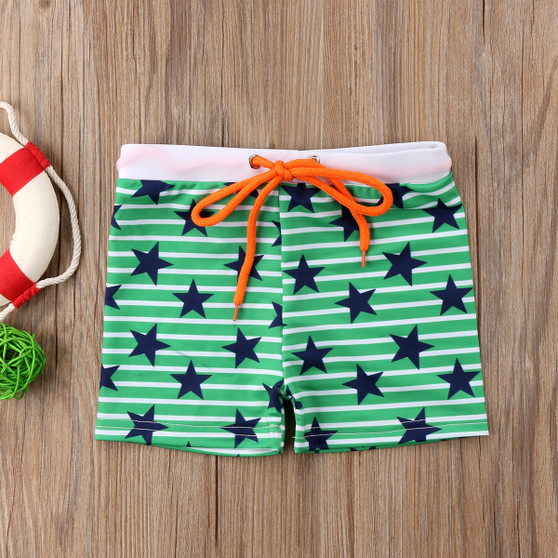 Toddler Boy Star Printing Kid Striped Swimming Shorts