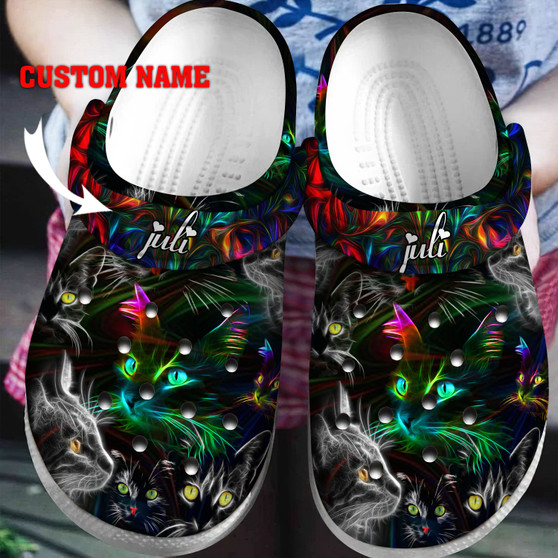 Black Cats Magic Lights Crocs