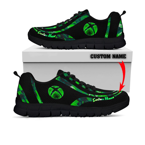 Xbox I'm a gamer Running Black Sole Sneaker Custom TTM