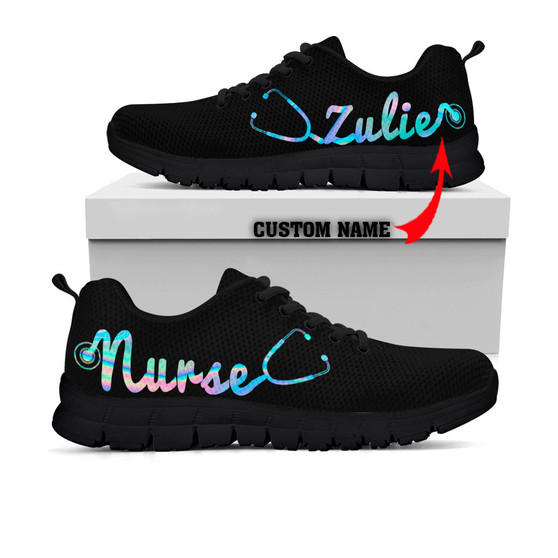 Nurse Running Black Sole Sneakers Custom Sneakers