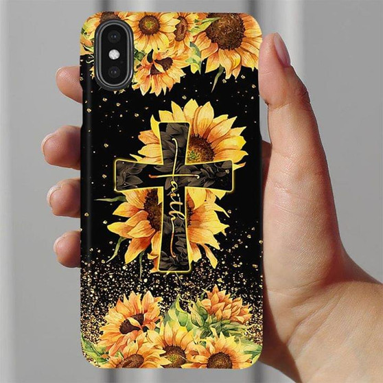 Faith Christ Sunflower Phone case