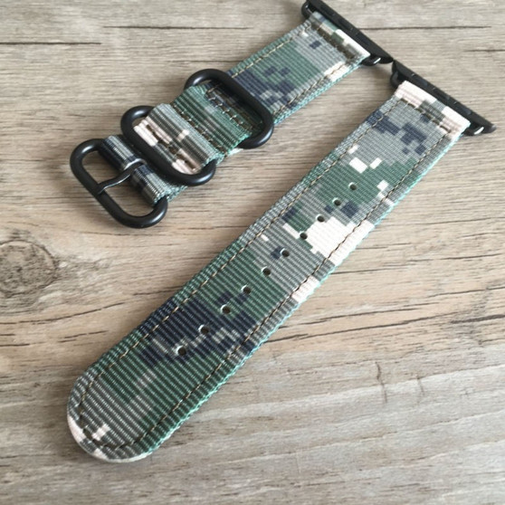 Pixelated camo zulu strap for iwatch 38MM / 42MM