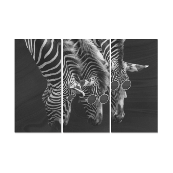 Zebras Wearing Sunglasses - Canvas Wall Art