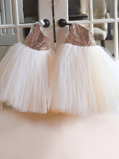 Sequin Flower Girl Dress One Shoulder First Communion Tulle Puffy Kids Wedding Party Dress Child Princess Dress