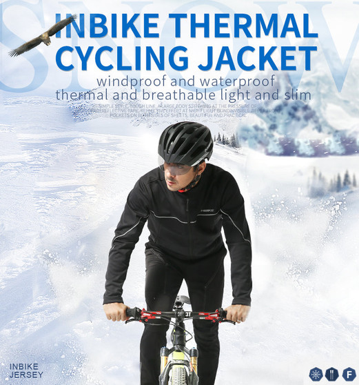 Winter Cycling Jacket Fleece Warm Thermal