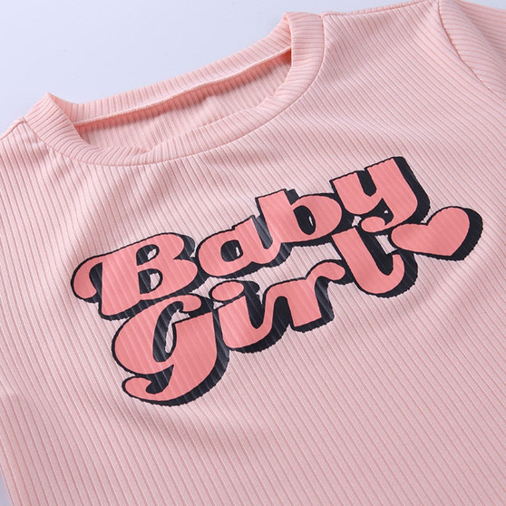 Baby Girl Short Sleeve Cropped T-Shirt