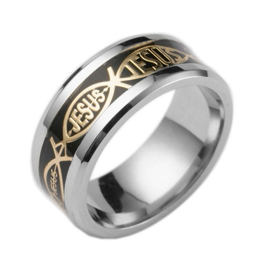 English Letter Jesus Prayer Ring