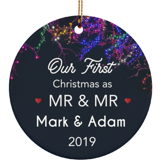 Our Christmas As Mr & Mr Ceramic Circle Ornament