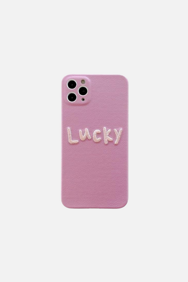 Embroidery Lucky Leather iPhone Case