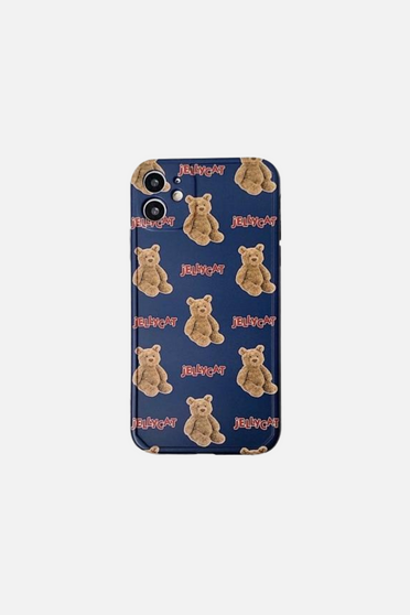 Fluffy Bear Blue iPhone Case