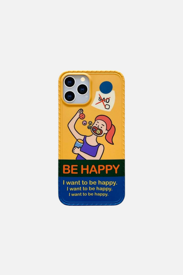 Funny Art BE HAPPY iPhone Case