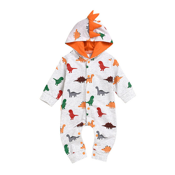 2019 new dinosaur print one-piece baby boy climbing baby romper baby romper baby boy jumpsuit children's clothing wholesale