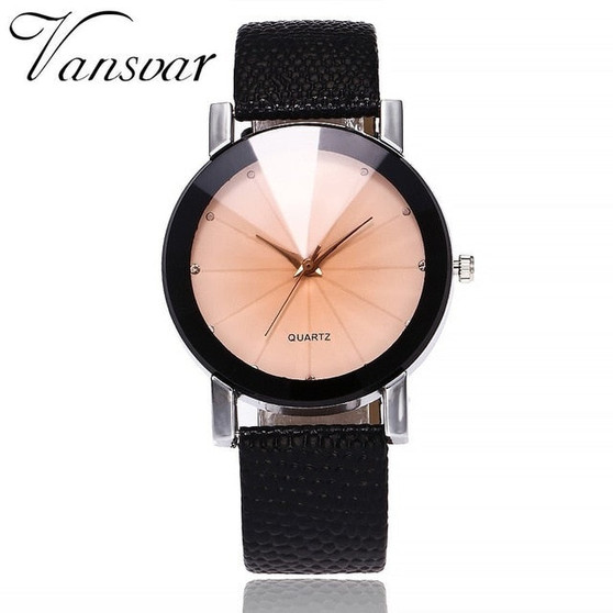 Vansvar Women Watch Luxury Brand Casual Simple Quartz Clock For Women Leather Strap Wrist Watch Reloj Mujer Drop Shipping