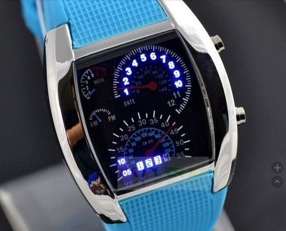 Fashion Men's Watch Unique LED Digital Watch Men Watch Electronic Sport Watches Rubber Band Clock montre homme erkek kol saati