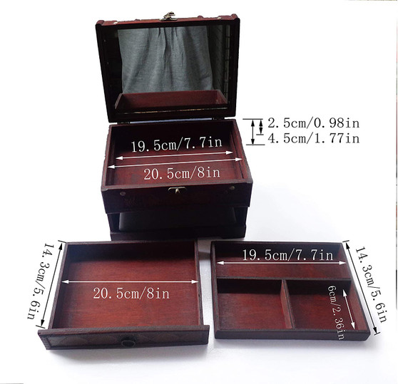 Wooden Jewelry Box Storage Box Organizer