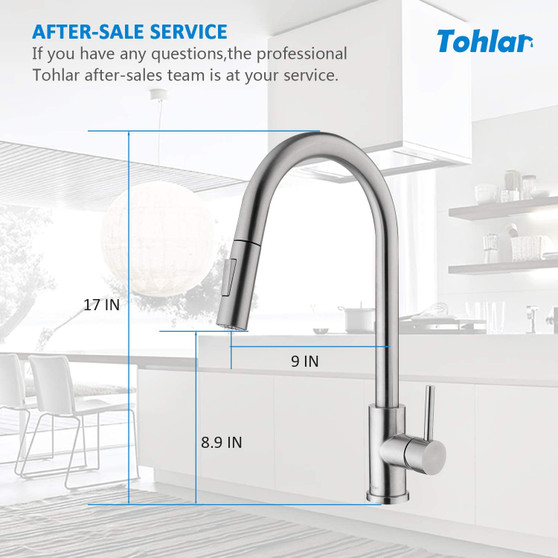 Tohlar Kitchen Sink Faucets with Pull-Down Sprayer