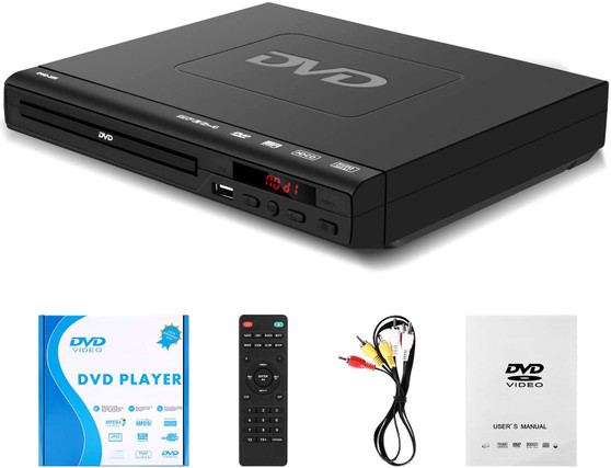 DVD Player for TV - Compact Multi Region DVD/SVCD/CD/Disc Player with Remote