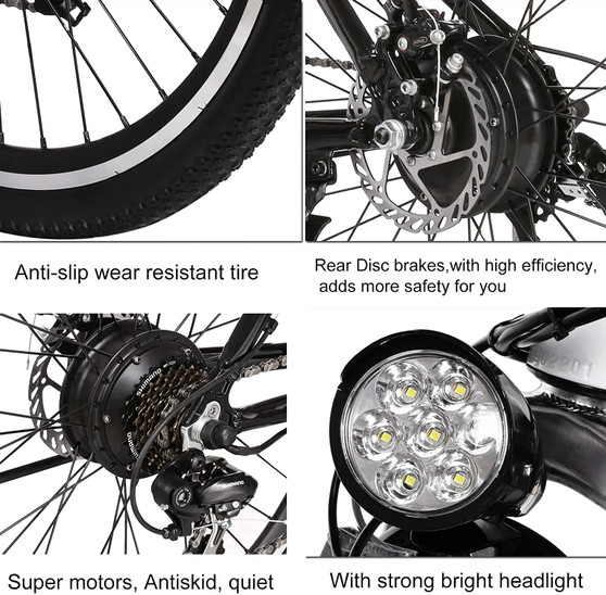 Kemanner 26 inch Electric Mountain Bike 21 Speed