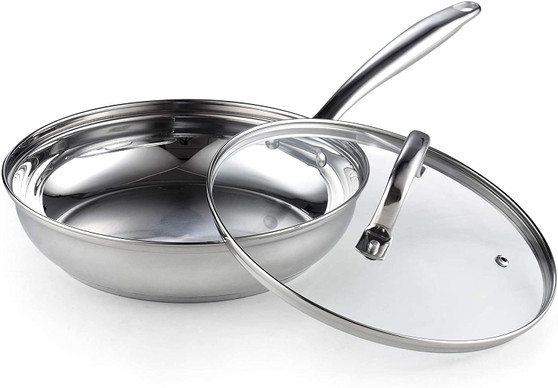 Cook N Home 8-Piece Stainless Steel Cookware Set, Silver