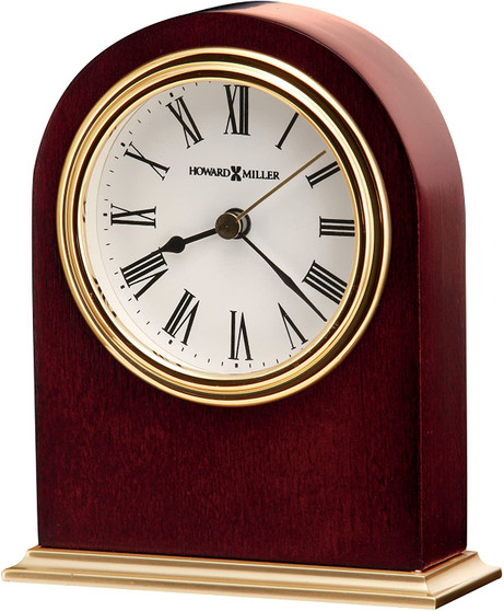 Table Clock 645-401 – Wooden & Round with Quartz Alarm Movement