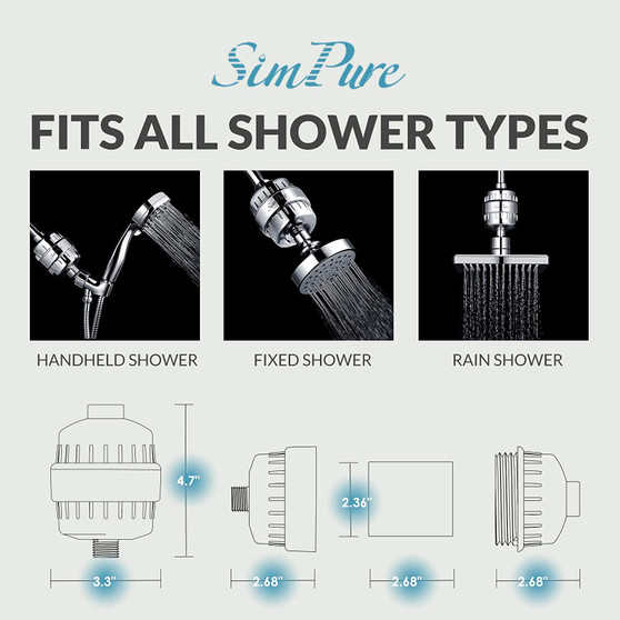 Shower Head Filter for Hard Water softener with Vitamin C and Replacement Cartridge