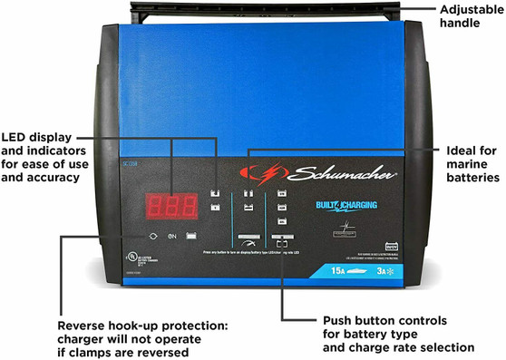 12V Fully Automatic Battery Charger and 15A Maintainer