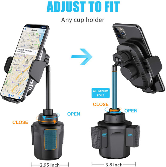 Wireless Fast Charging Cup Holder 360 Rotation Phone Mount