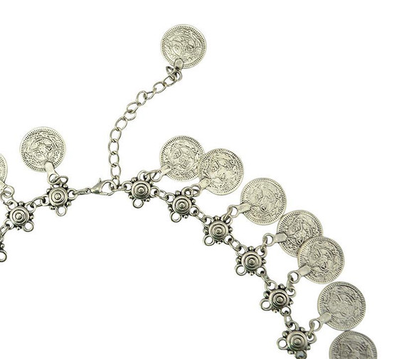 Gypsy Soul Boho Silver Plated Coin Necklace