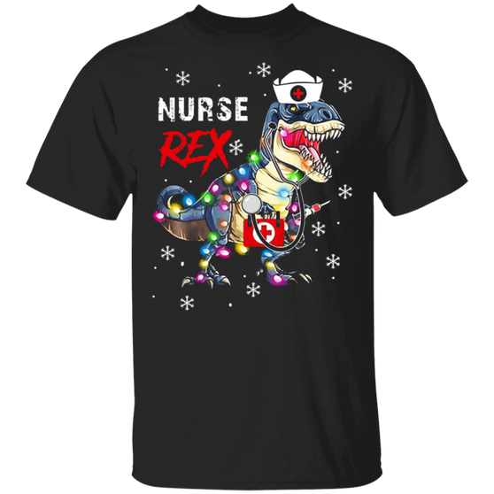 Nursesaurus T-Rex T-Shirt Nurse Dinosaur Christmas Shirt Funny Nurse Rex Xmas Gift For Nurse