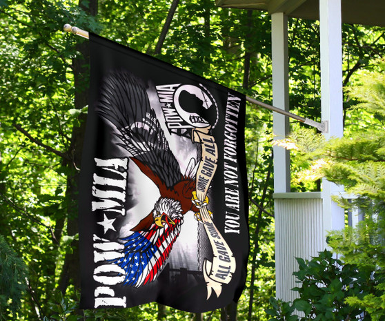 Pow Mia U.S Patriot Eagle You Are Not Forgotten Flag For Pow Mia Day Indoor And Outdoor Decor