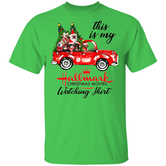 Frenchies This Is My Hallmark Christmas Movie Watching Shirt Cute Dogs W Red Car Couple Gifts