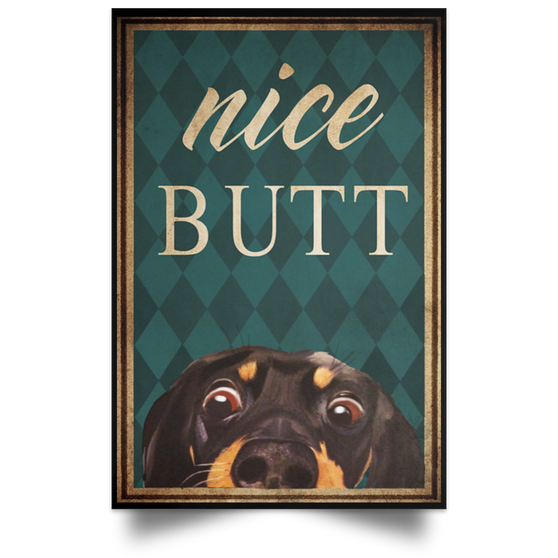 Dachshund Nice Butt Poster Funny Bathroom Wall Decor Poster Room Ornament Cute Dog Poster