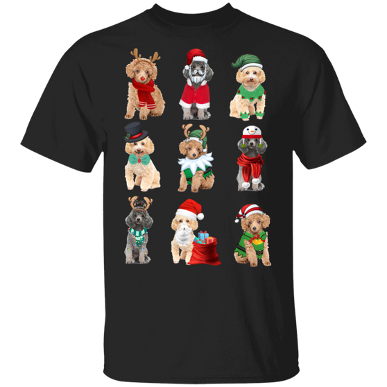 Poodle Christmas Gift Santa Hat Xmas Shirt Good Idea Gift For Dog Lovers