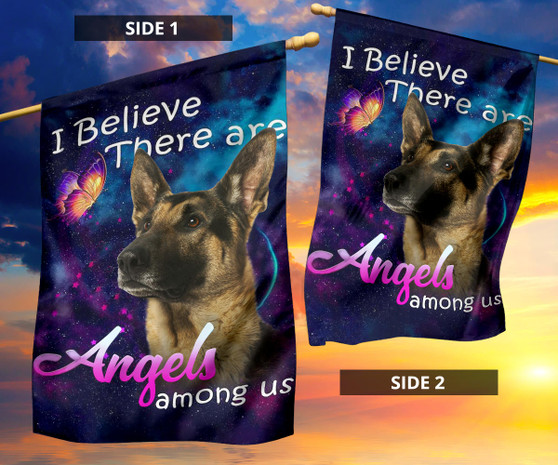 German Shepherd Believe There Are Angels Among Us Flag Living Room Wall Decor New Home Gift