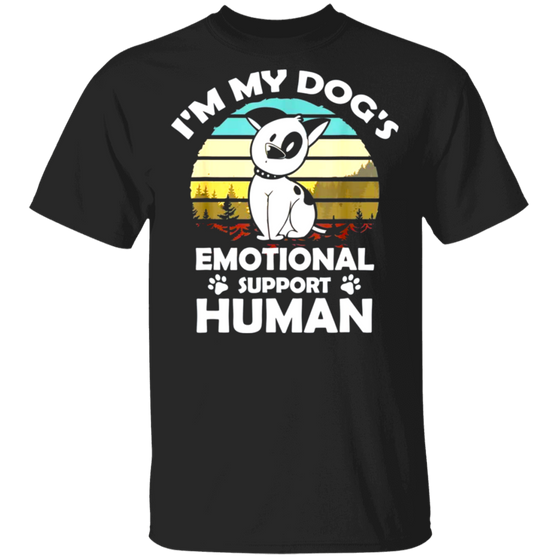 I'm My Dogs Emotional Support Human Vintage T-Shirt Service Human Shirt Gifts For Dog Lovers