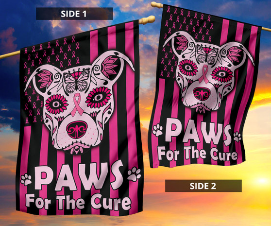 Paws For The Cure Breast Cancer Awareness Flag October 13 Garden Flag Gifts For Sisters