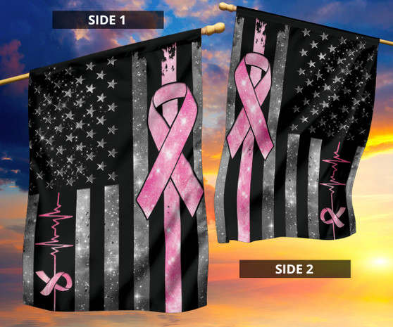 Pink Ribbon American Flag Breast Cancer Awareness Flag Welcome Home Motivational Gifts Decor