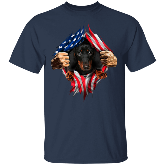 Dachshund Heartbeat Inside American Flag T-Shirt American Pride 4th Of July Shirts Old Navy