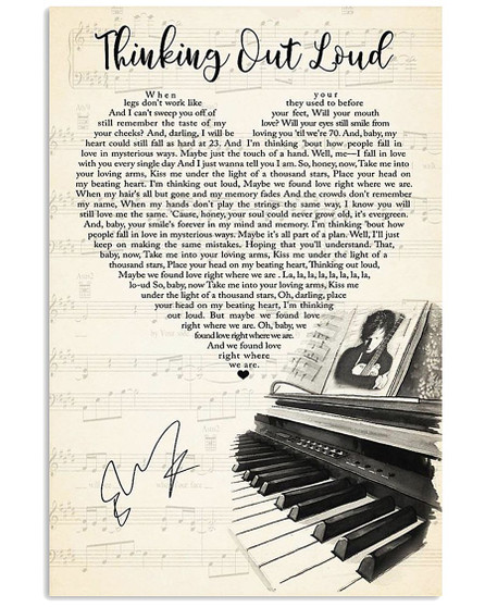 Thinking Out Loud Lyrics Poster Signature Bedroom Wall Decor