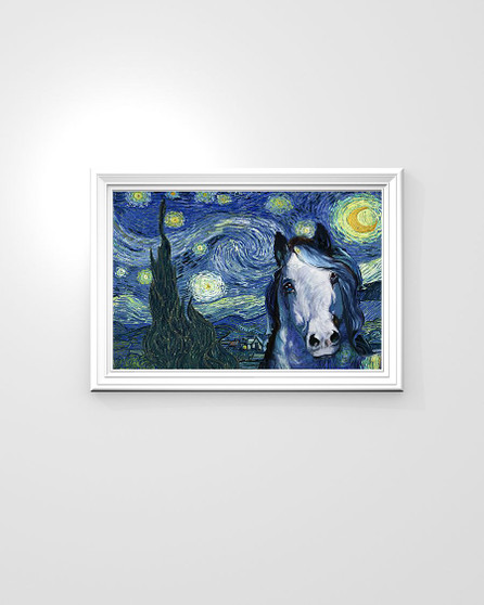 Horse The Starry Night by Vincent Van Gogh Poster I Survived 2020 Poster Gift For Horse Lover