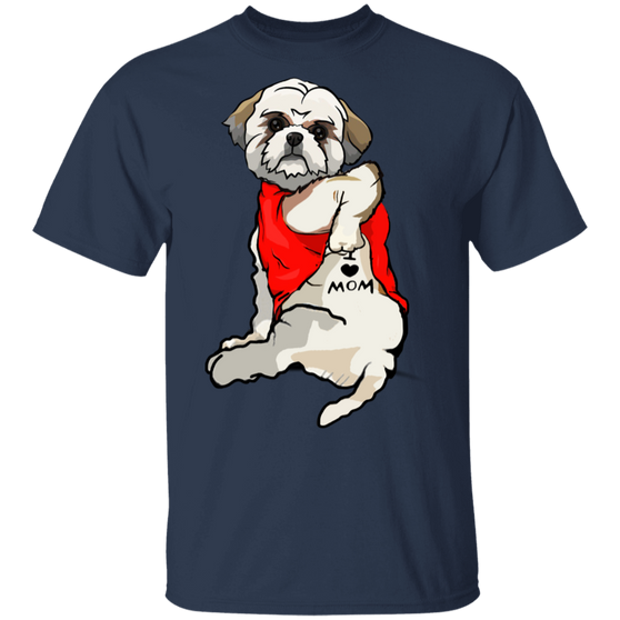 Shih Tzu Tattoo I Love Mom Cute Dog Shirt Mother's