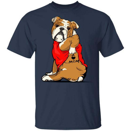 Bulldog Tattoo I Love Mom Cute Dog Shirt Mother's Day Gift