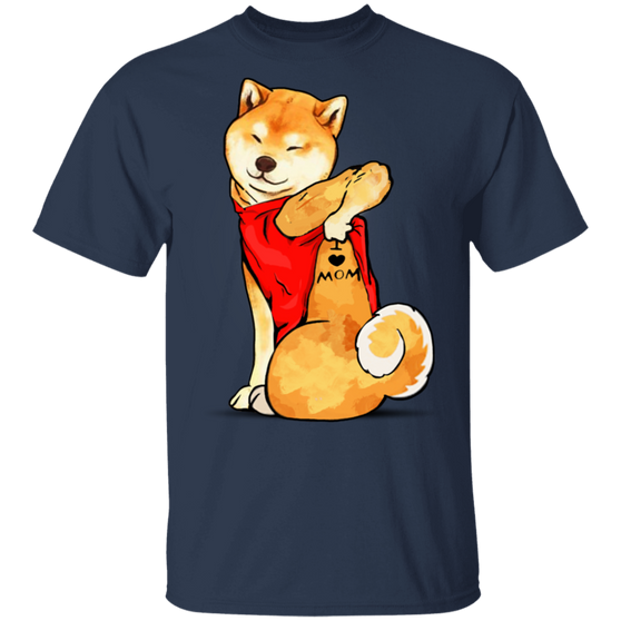 Shiba Inu Tattoo I Love Mom Dog Mom Shirt Cute