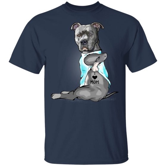 Pit Bull Tattoo I Love Mom Dog Mom Shirt Cute