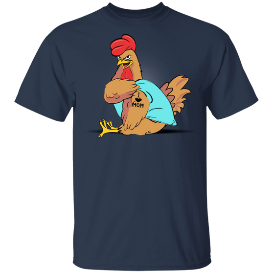 Chicken Tattoo I Love Mom Shirt - Gifts For Chicken Lovers