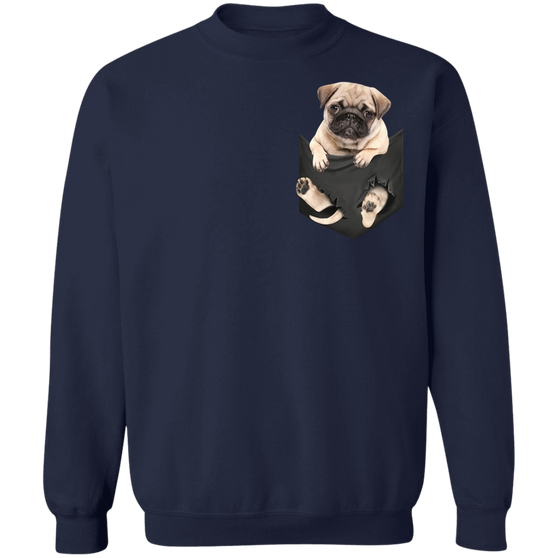 Lovely Pug 3D  Sweater Inside Pocket Womens and Mens