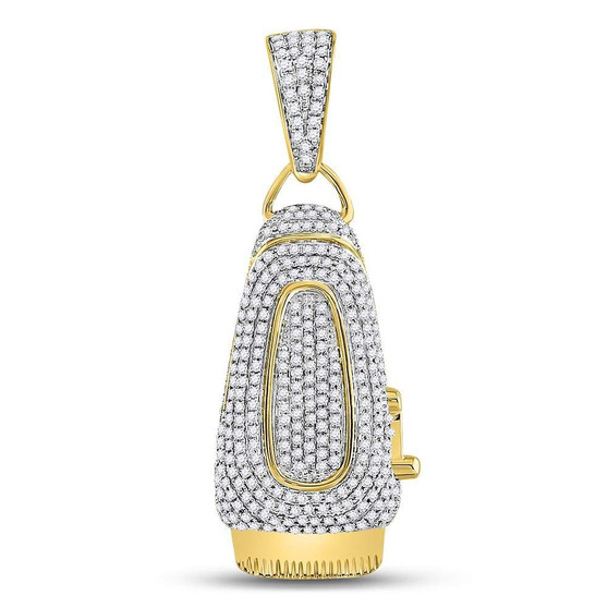Men's Diamond Charm Pendant |  10kt Yellow Gold Mens Round Diamond Barber Clipper Trimmer Charm Pendant 1 Cttw |  Splendid Jewellery