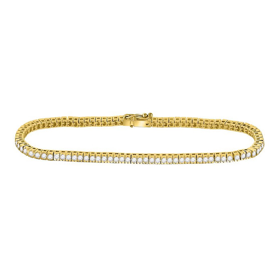 Bracelets |  14kt Yellow Gold Womens Round Diamond Classic Tennis Bracelet 2 Cttw |  Splendid Jewellery