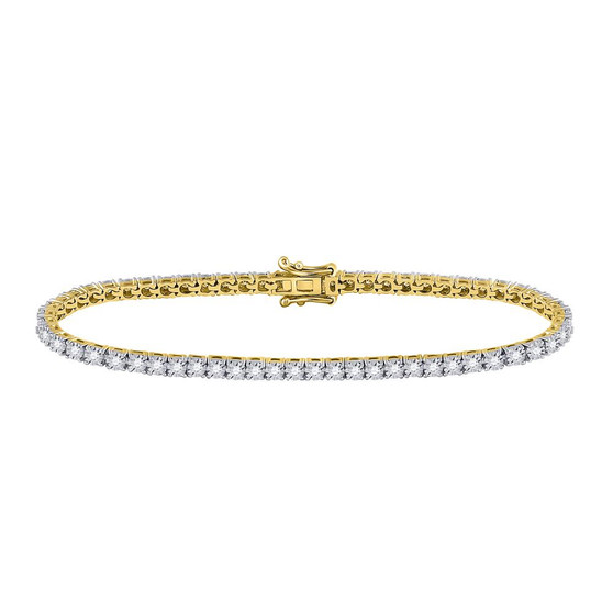 Bracelets |  10kt Yellow Gold Womens Round Diamond Classic Tennis Bracelet 1 Cttw |  Splendid Jewellery
